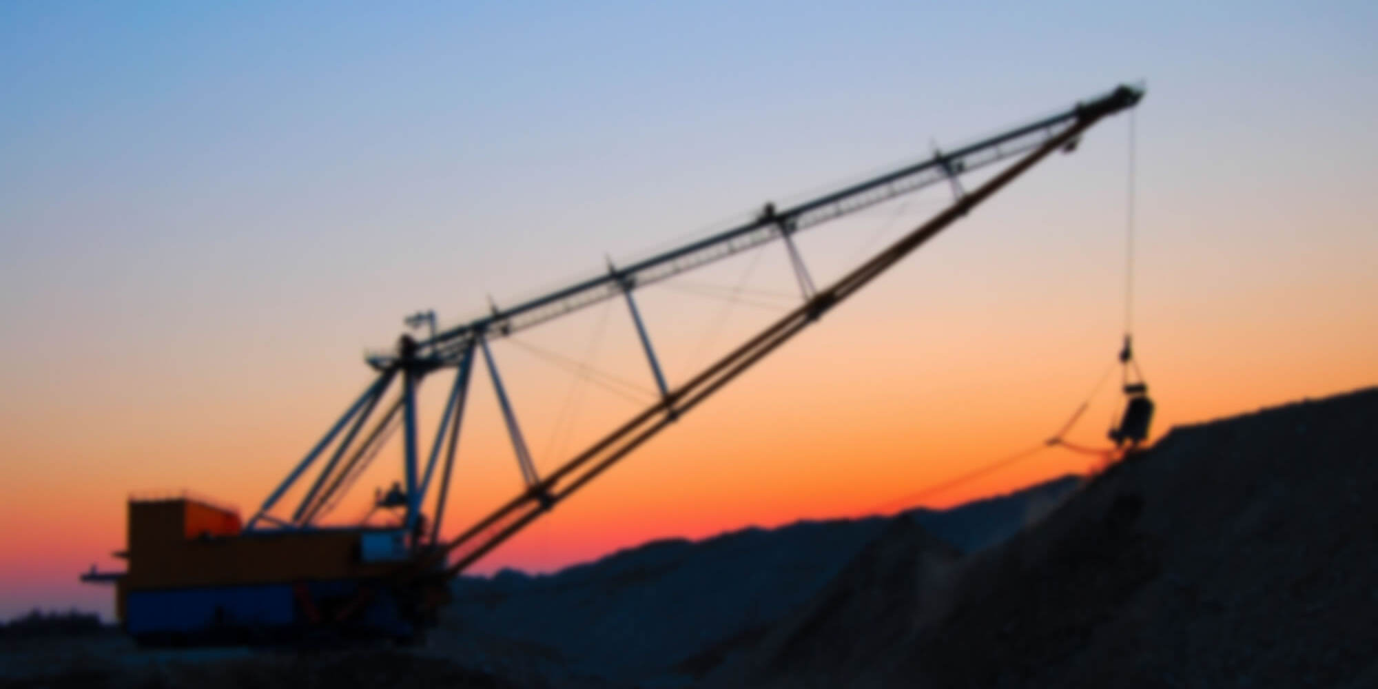Dragline working at Dusk blurred